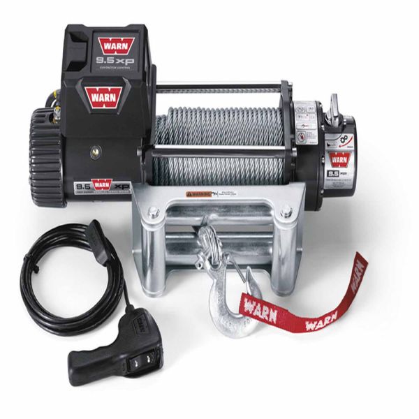 Warn - 68500 Winch 12 Volt 9500 LB Cap 100 Ft Wire Rope Roller Fairlead Wired Remote