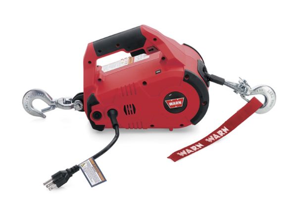 Warn - 885000 Portable 1000 LB Cap 15 Ft Wire Rope Hook and Swiveling Anchor Hook Red