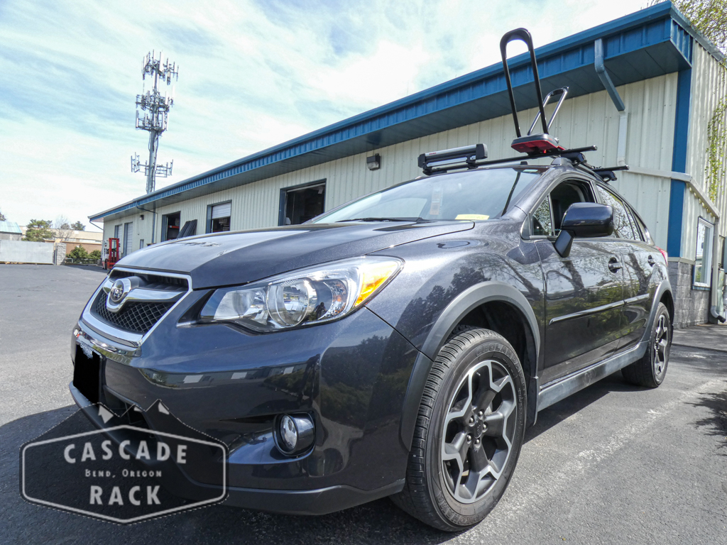 2014 Subaru Crosstrek – Yakima – TimberLine Kit – HighRoad Bike Rack – FreshTrack 4 Ski and Snowboard Rack